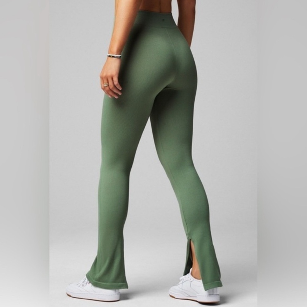Fabletics Sage Green split flare leggings
